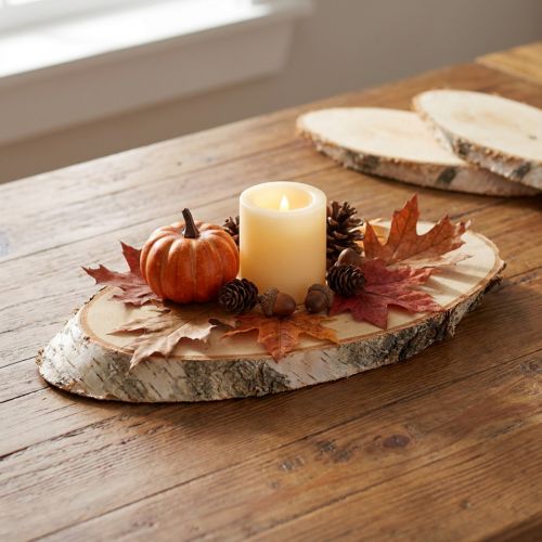 Product Oval birch slices, natural wood slices, decorative, 18-22cm, 10-piece set, wood decoration, engraved