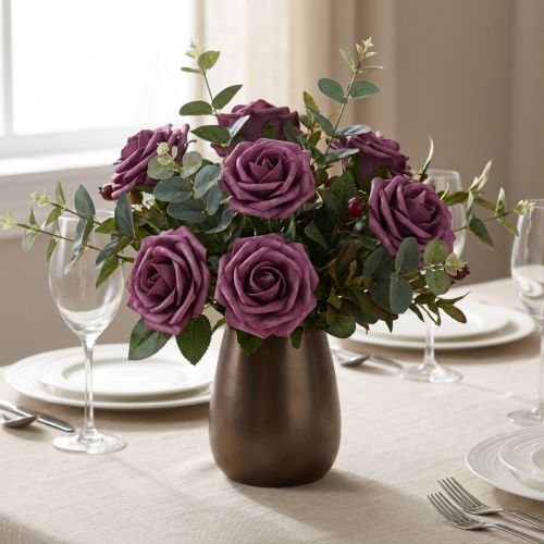 Foam roses Ø7.5cm Mauve 18 pcs | Floristik24.co.uk