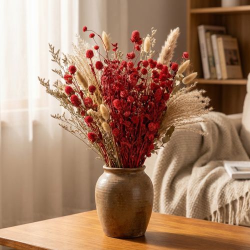 Globe amaranth (Gomphrena globosa), red, dry, 45cm, 100g | Floristik24.co.uk