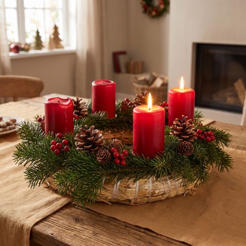 Straw wreath blank, straw wreath base, straw ring 15/3cm, 2 pieces | Floristik24.co.uk
