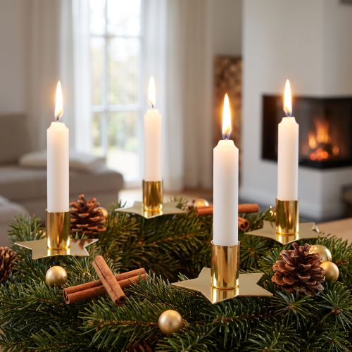 Product Star-shaped candle holder, gold, Ø2.2cm, 4 pieces