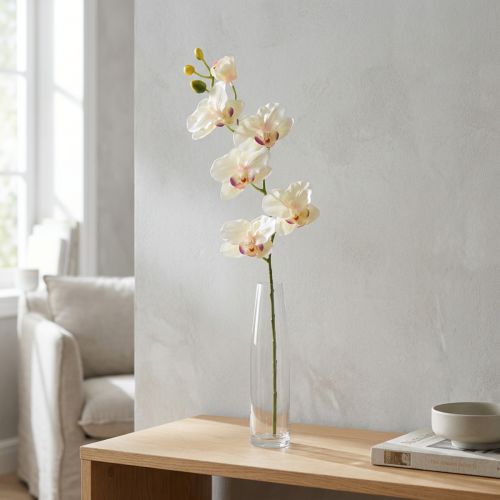 Orchid Phalaenopsis artificial 6 flowers cream pink 70cm | Floristik24.co.uk