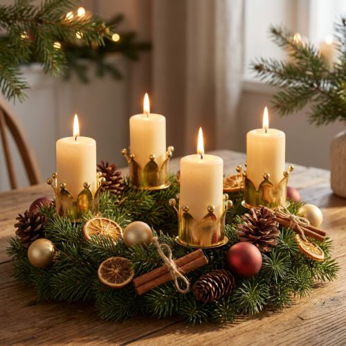 Candle Holder Crown Gold 4 Pcs | Floristik24.co.uk