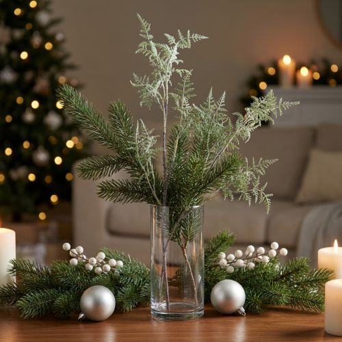Artificial fern branch fern decoration glitter winter decoration 70cm | Floristik24.co.uk
