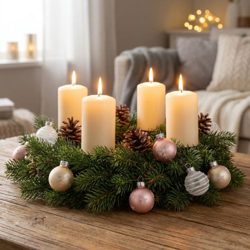 Mini Christmas balls cream, pink, white real glass Ø3cm 9pcs | Floristik24.co.uk