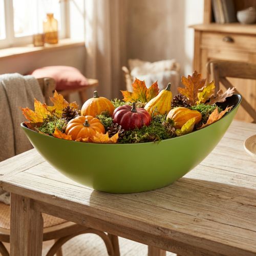 Decorative bowl oval plant boat green 38.5x12.5x13cm | Floristik24.co.uk