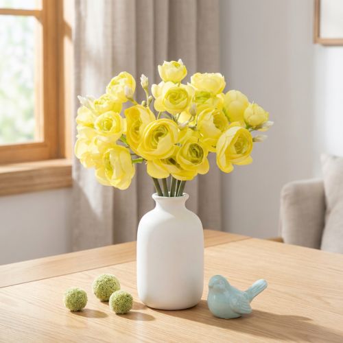 Artificial ranunculus bouquet for springtime home decoration, 32cm, 5 pieces | Floristik24.co.uk