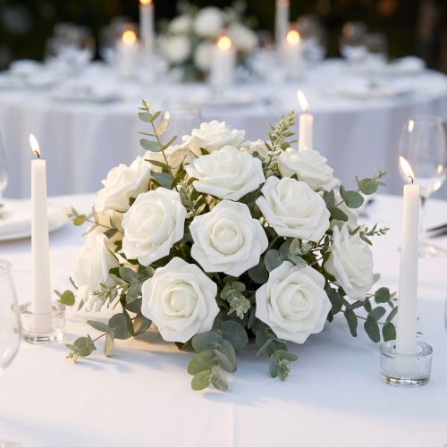 Foam Rose Ø4.5cm white 36 pcs | Floristik24.co.uk