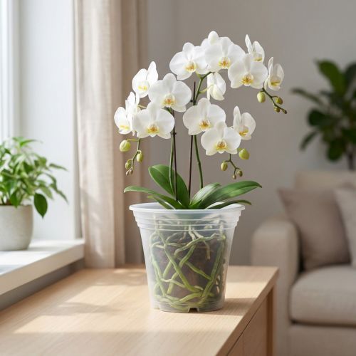 Product Plastic pot “Irys” Transparent Ø17cm 1 pc