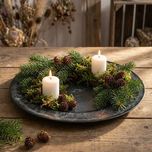 Decorative plate anthracite Ø33cm | Floristik24.co.uk