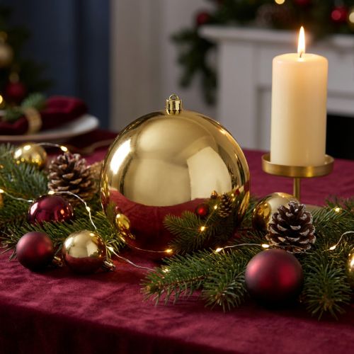 Plastic ball gold small Ø14cm 1 piece | Floristik24.co.uk