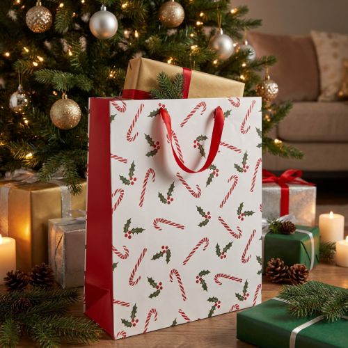 Paper bag gift bag candy canes 26×10×32cm 2pcs | Floristik24.co.uk