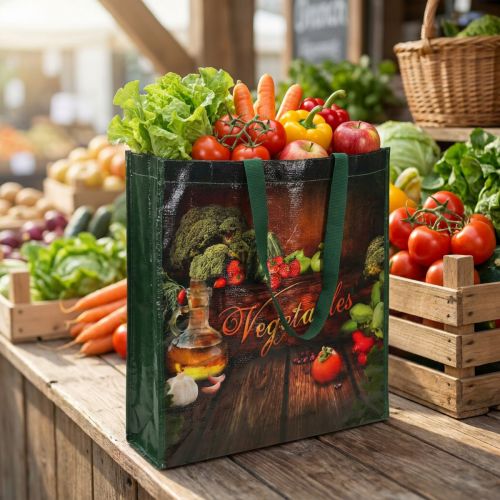 Shopping bag with handles Vegetables plastic 38 × 10 × 39cm | Floristik24.co.uk