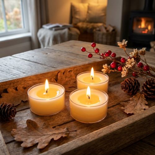 Pure Nature Lights tealights, 10-hour burning time, rapeseed wax candles, 8 pieces | Floristik24.co.uk