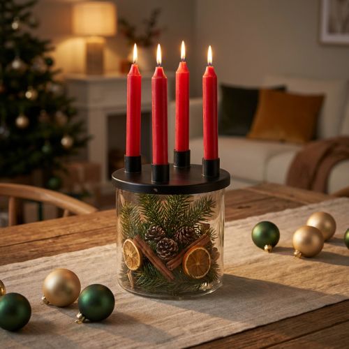 Candle holder glass Rod candle holder decoration glass H11cm Ø10cm | Floristik24.co.uk