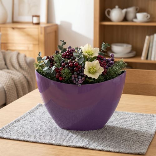 Plant boat decorative bowl purple 20×9cm H12cm | Floristik24.co.uk