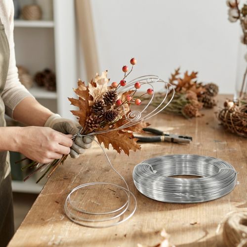 Aluminum wire, silver, craft wire, decorative wire, 1.5mm, 1000g for jewelry, floristry and DIY projects | Floristik24.co.uk
