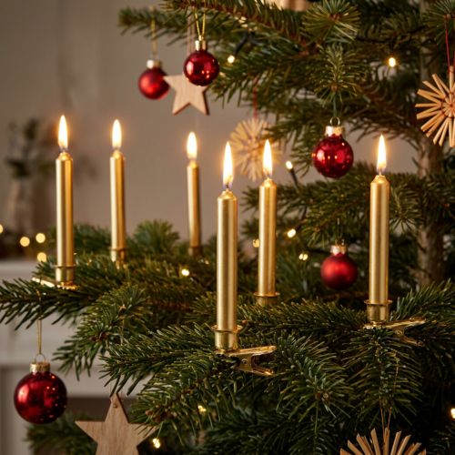 Product Tree candles candles for Christmas tree gold 13x105mm 20 pcs