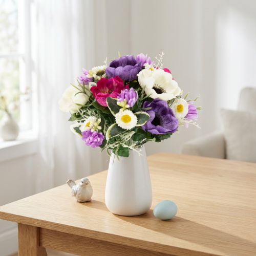 Artificial flower bouquet of anemones, spring decoration, versatile in a modern design, 26cm | Floristik24.co.uk