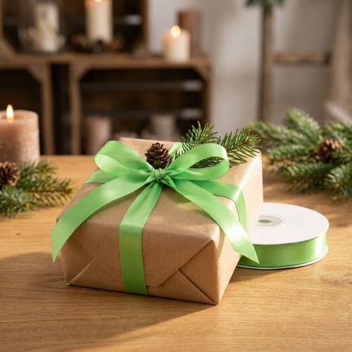 Gift and decoration ribbon 15mm x 50m light green | Floristik24.co.uk