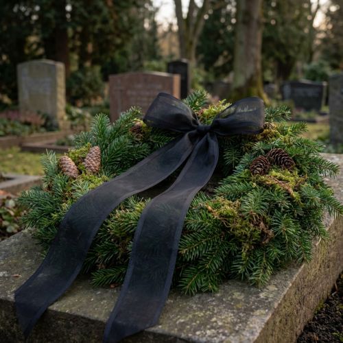 Mourning Organza Ribbon with Selvedge 50m Black | Floristik24.co.uk