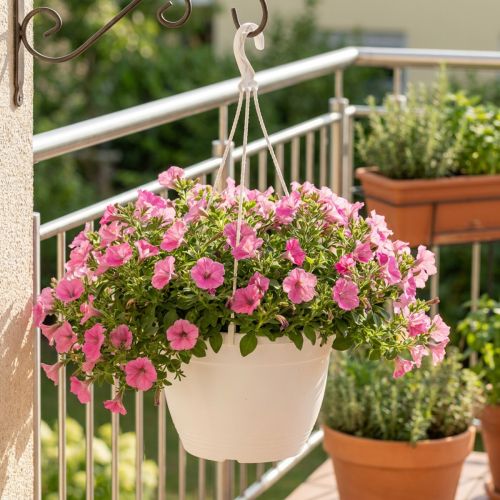 Hanging basket Galicia Ø30cm white | Floristik24.co.uk
