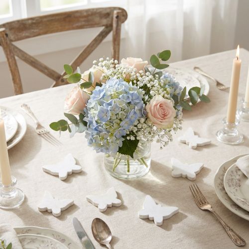 Wooden butterfly white 2.8 cm - 3.3 cm 28 pieces | Floristik24.co.uk