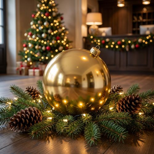 Christmas ball plastic large gold Ø25cm | Floristik24.co.uk