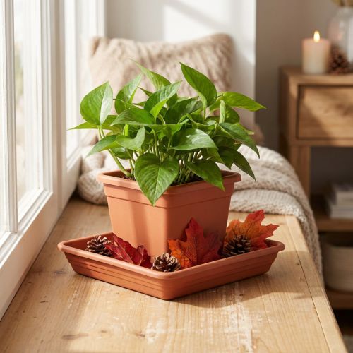 Coaster Lara square 29cm x 29cm terracotta 1 pc | Floristik24.co.uk