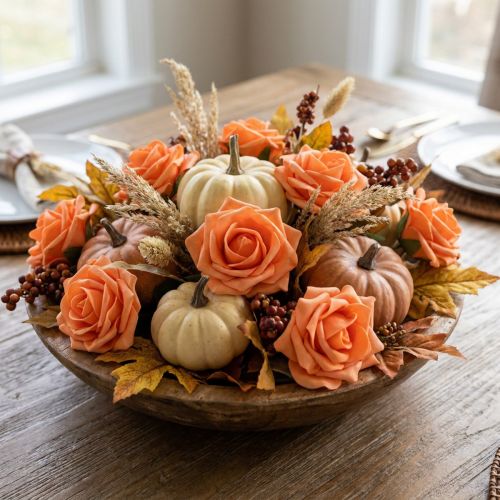 Foam Roses Ø7.5cm Orange, Pack of 18 with Wire Stem for Decorative Use | Floristik24.co.uk