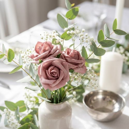 Foam rose Ø3.5cm old pink 48 pcs | Floristik24.co.uk