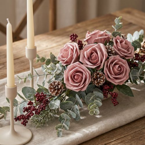 Foam Rose Ø10cm Old Pink 8 pcs | Floristik24.co.uk