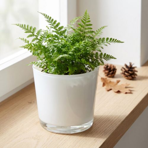 Glass planter white Ø11.5cm H11cm | Floristik24.co.uk