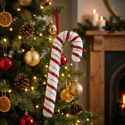 Deco Candy Cane Christmas Red White Striped H34cm | Floristik24.co.uk