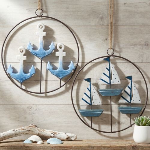 Decorative metal ring for hanging sailing boats / anchors Ø18cm 2 pcs | Floristik24.co.uk