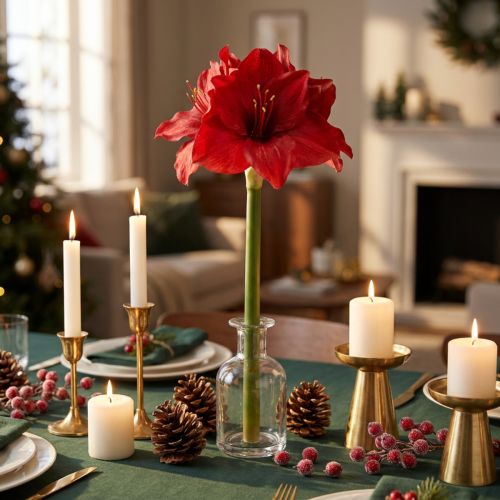 Artificial Amaryllis Christmas Flowers Red Artificial Flowers L40cm | Floristik24.co.uk