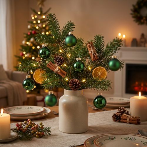 Product Mini Christmas balls glass green glossy/matt Ø2.5cm 20 pcs