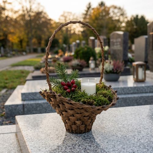 Mini basket handle wicker basket handle basket brown 15×11cm 3pcs | Floristik24.co.uk
