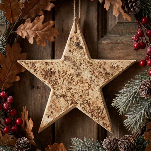 Wooden stars decorative decorative hanger rustic decorative wood Ø20cm | Floristik24.co.uk