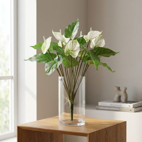 Product Artificial flowers, flamingo flower, artificial anthurium white 36cm