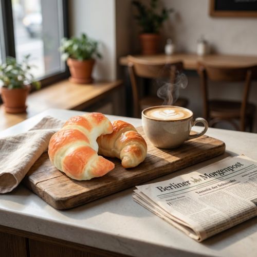 Deceptively realistic decorative croissants, artificial baked goods 10cm, food decoration set of 2 for shop windows and showrooms | Floristik24.co.uk