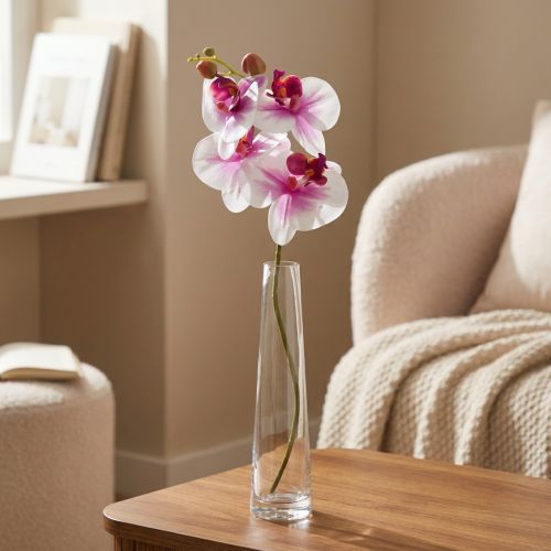 Orchid Artificial Phalaenopsis 4 Flowers White Pink 72cm | Floristik24.co.uk
