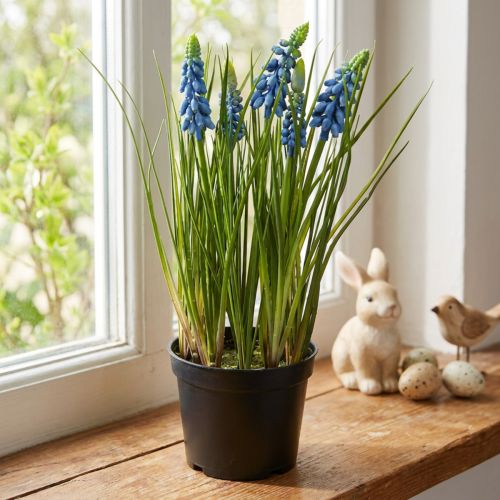 Hyacinths artificial in pot blue 24cm | Floristik24.co.uk