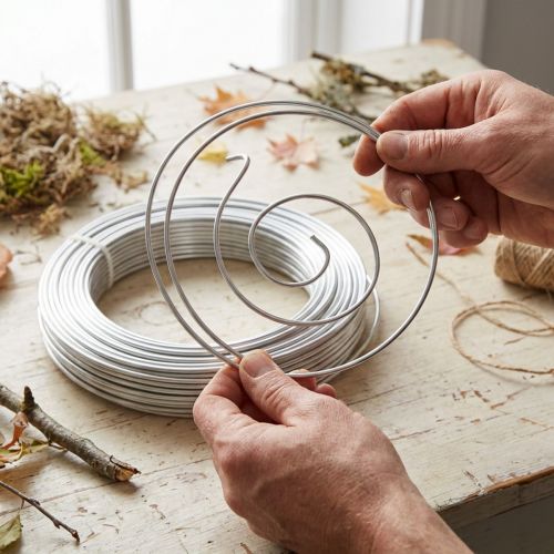 Aluminium wire decorative wire craft wire silver Ø3mm 1kg | Floristik24.co.uk
