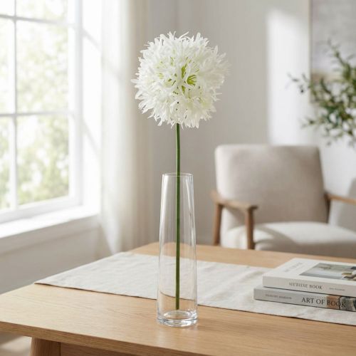 Allium Artificial White Ø12cm H62cm | Floristik24.co.uk