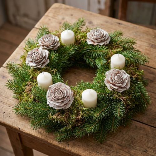 Cedar cones cut like rose