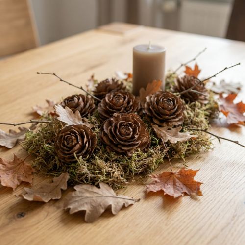 Cedar cones cut as rose