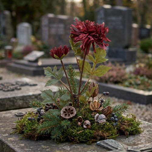 Artificial chrysanthemum in burgundy Ø5cm/Ø11cm L70cm | Floristik24.co.uk