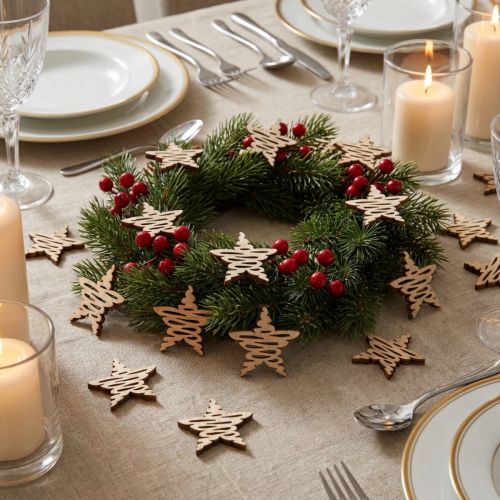 Scatter decoration wooden stars Christmas natural Ø4cm 72 pcs | Floristik24.co.uk