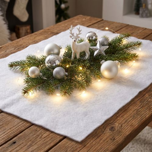 Snow Blanket Artificial Snow White Winter Decor 240×90cm | Floristik24.co.uk